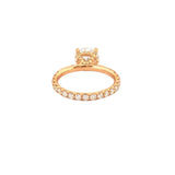 14K Gold 2.50 Lab Grown Round Diamond Eternity Under Halo Engagement Ring