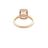 14K Gold 3.00 Carat Lab Grown Cushion Solitaire Cathedral Engagement Ring with Under Halo