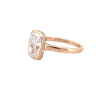 14K Gold 3.00 Carat Lab Grown Cushion Solitaire Cathedral Engagement Ring with Under Halo