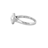 14K Gold 3.00 Carat Lab Grown Round Diamond Solitaire Cathedral Under Halo Engagement Ring