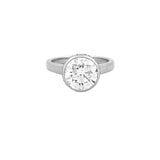 14K Gold 3.00 Carat Lab Grown Round Diamond Solitaire Cathedral Under Halo Engagement Ring