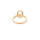 14K Gold 2.50 Carat Lab Grown Oval Diamond Solitaire Cathedral Under Halo Engagement Ring
