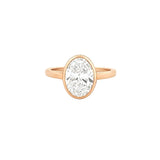 14K Gold 2.50 Carat Lab Grown Oval Diamond Solitaire Cathedral Under Halo Engagement Ring