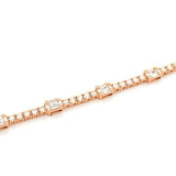 14K Gold Natural Spaced Cluster Tennis Bracelet