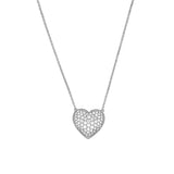 14K Gold Diamond Heart Pavé Pendant Necklace