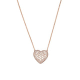 14K Gold Diamond Heart Pavé Pendant Necklace