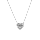 14K Gold Diamond Heart Pavé Pendant Necklace