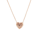 14K Gold Diamond Heart Pavé Pendant Necklace
