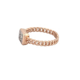 14K Gold Baguette and Round Cluster Bezel Cuban Band