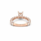 14K Gold 2.00 Carat Lab Grown Elongated Cushion Diamond Double Under Halo U Prong Engagement Ring