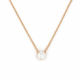 14K Gold 1.00 Carat Lab Grown Diamond Prong Set Pendant Necklace