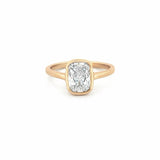 14K Gold Lab Grown 1.50 Carat Radiant Bezel Engagement Ring