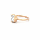 14K Gold Lab Grown 1.50 Carat Radiant Bezel Engagement Ring