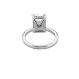 14K Gold 4.50 Carat Lab Grown Radiant Diamond Under Halo Engagement Ring