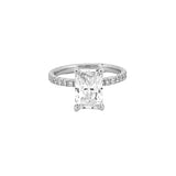 14K Gold 2.50 Carat Lab Grown Radiant Diamond Under Halo Bowtie Engagement Ring