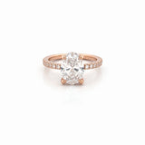 14K Gold 4.00 Carat Lab Grown Oval Diamond Under Halo Engagement Ring