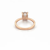 14K Gold 2.00 Carat Lab Grown Oval Diamond Under Halo Engagement Ring