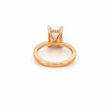 14K Gold 6.00 Carat Lab Grown Radiant Diamond Under Halo Engagement Ring
