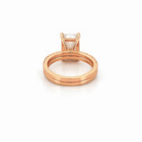 14K Gold 6.00 Carat Lab Grown Radiant Diamond Under Halo Engagement Wedding Set