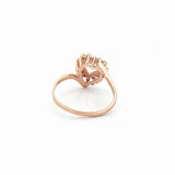 14K Gold Dainty Heart Halo Diamond Ring