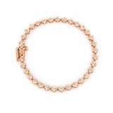 14K Gold Natural Flower Diamond Tennis Bracelet
