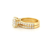 14K Gold 2.00 Carat Lab Grown Round Diamond Cathedral Engagement Set