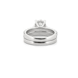 14K Gold 2.00 Carat Lab Grown Round Diamond Cathedral Engagement Set