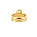 14K Gold 2.00 Carat Lab Grown Round Diamond Cathedral Engagement Set