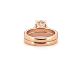 14K Gold 2.00 Carat Lab Grown Round Diamond Cathedral Engagement Set