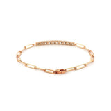 14K Gold Tennis Paper Clip Bracelet