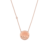 14K Gold Round Diamond Cluster Pattern Pendant Necklace