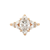 14K Gold 3.00 Carat Lab Grown Marquise Diamond Hollyberry Engagement Ring