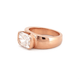 14K Gold East West 3.00 Carat Lab Grown Elongated Cushion Diamond Bezel Engagement Band