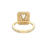 14K Gold 2.75 Carat Radiant Moissanite 3D Halo Prong Set Engagement Ring