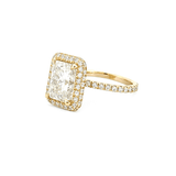 14K Gold 2.75 Carat Radiant Moissanite 3D Halo Prong Set Engagement Ring