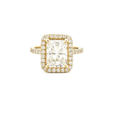 14K Gold 2.75 Carat Radiant Moissanite 3D Halo Prong Set Engagement Ring
