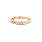 14K Gold Bead and Prong Set Diamond Two Row Band