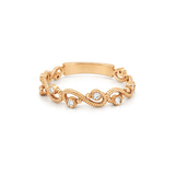 14K Gold Wire Curve Diamond Band