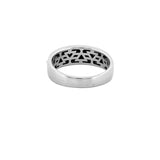 14K Gold Brushed Center Row Diamond Band