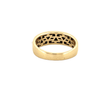 14K Gold Brushed Center Row Diamond Band