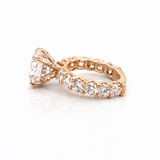 14K Gold 5.00 Carat Lab Grown Round Diamond Under Halo U Prong Engagement Ring