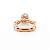 14K Gold 5.00 Carat Lab Grown Round Diamond Under Halo U Prong Engagement Ring