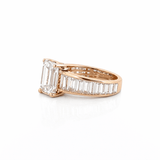 14K Gold 3.00 Carat Lab Grown Emerald Channel Set Diamond Engagement Ring