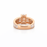 14K Gold 3.00 Carat Lab Grown Emerald Channel Set Diamond Engagement Ring