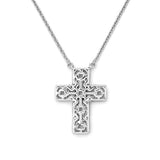 14K Gold Lab Grown Asscher Cut Diamond Cross Pendant