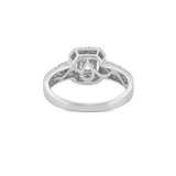 14K Gold Princess Natural Diamond Halo 3 Row Engagement Ring