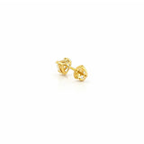 14K Gold Natural Heart Diamond Stud Earrings