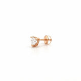 14K Gold Natural Heart Diamond Stud Earrings