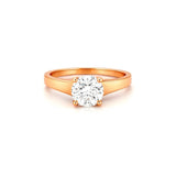 14K Gold 1.50 Carat Round Cut Lab Grown Diamond Thick Cathedral Solitaire Engagement Ring