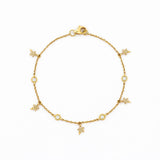 14K Gold Diamond Star and Bezel Bracelet